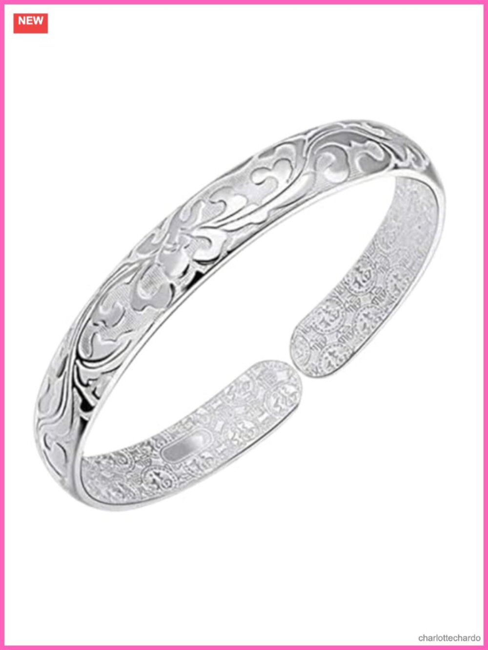 925 Sterling Silver Adjustable Cuff Bangle Bracelet for Women